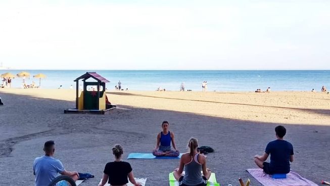 Morning Beach Yoga Malaga Andalucia Spain Couchsurfing