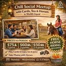 фотография Tea and card games with friendly horses