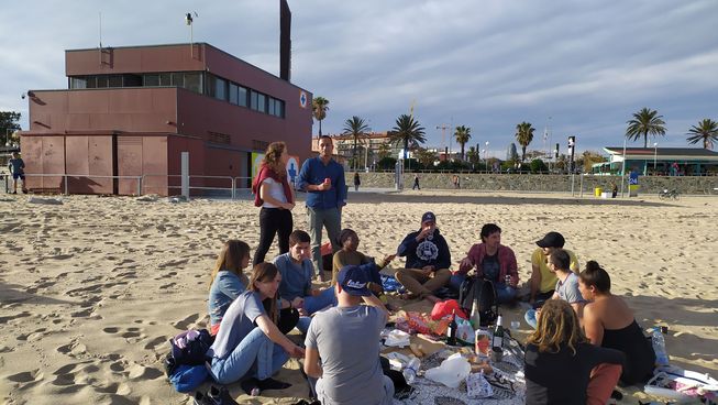 Chill Sports Drinks And Picnic At Bogatell Beach Barcelona