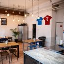 Italian pizza and drinks's picture