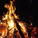 Campfire on the beach的照片