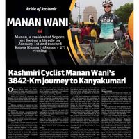 Cyclist Manan Wani's Photo